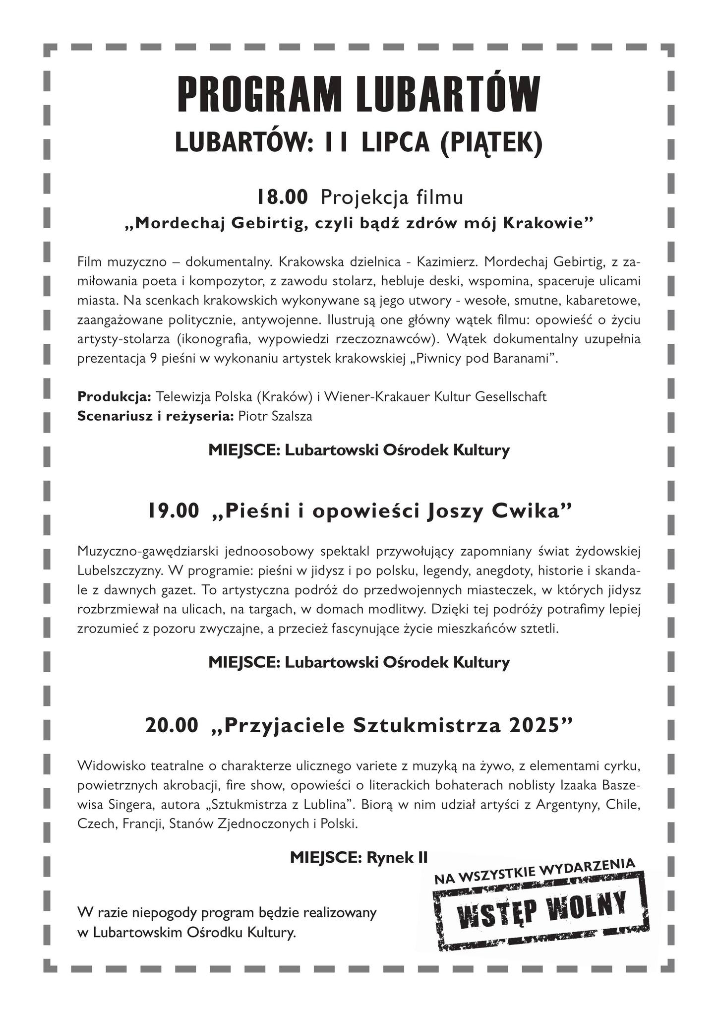 Festiwal „Śladami Singera” już 11 lipca