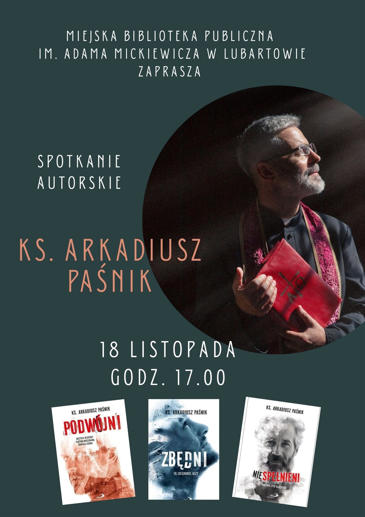 Przypominamy o spotkaniu autorskim z ks. Arkadiuszem Paśnikiem