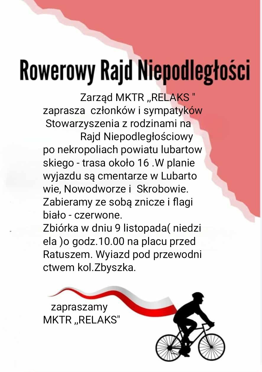„Rowerowy Rajd Niepodległościowy” z Relaksem