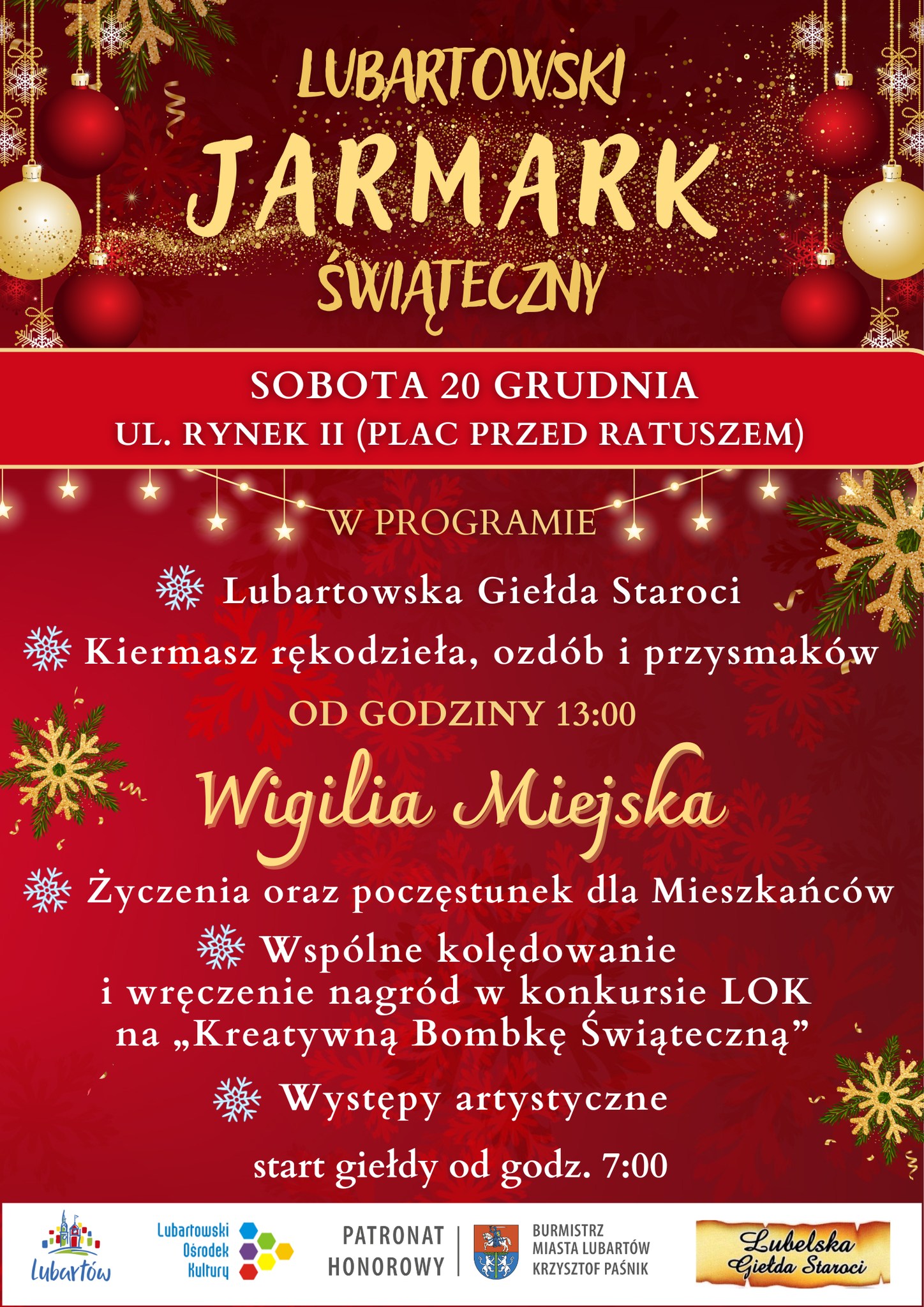 Lubartowski Jarmark Świąteczny i Wigilia Miejska