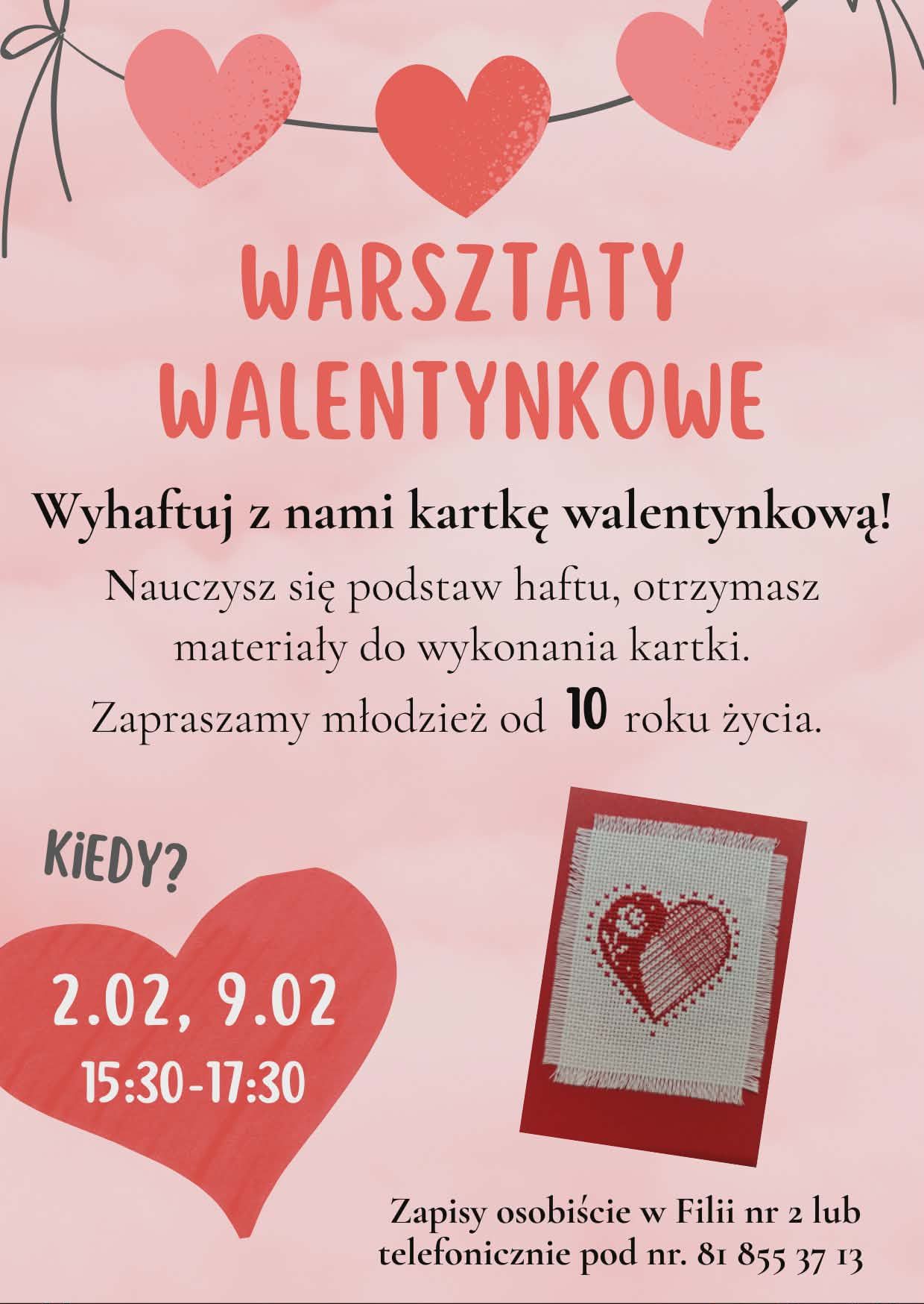 Haft zamiast gotowca. Walentynkowe warsztaty w lubartowskiej bibliotece