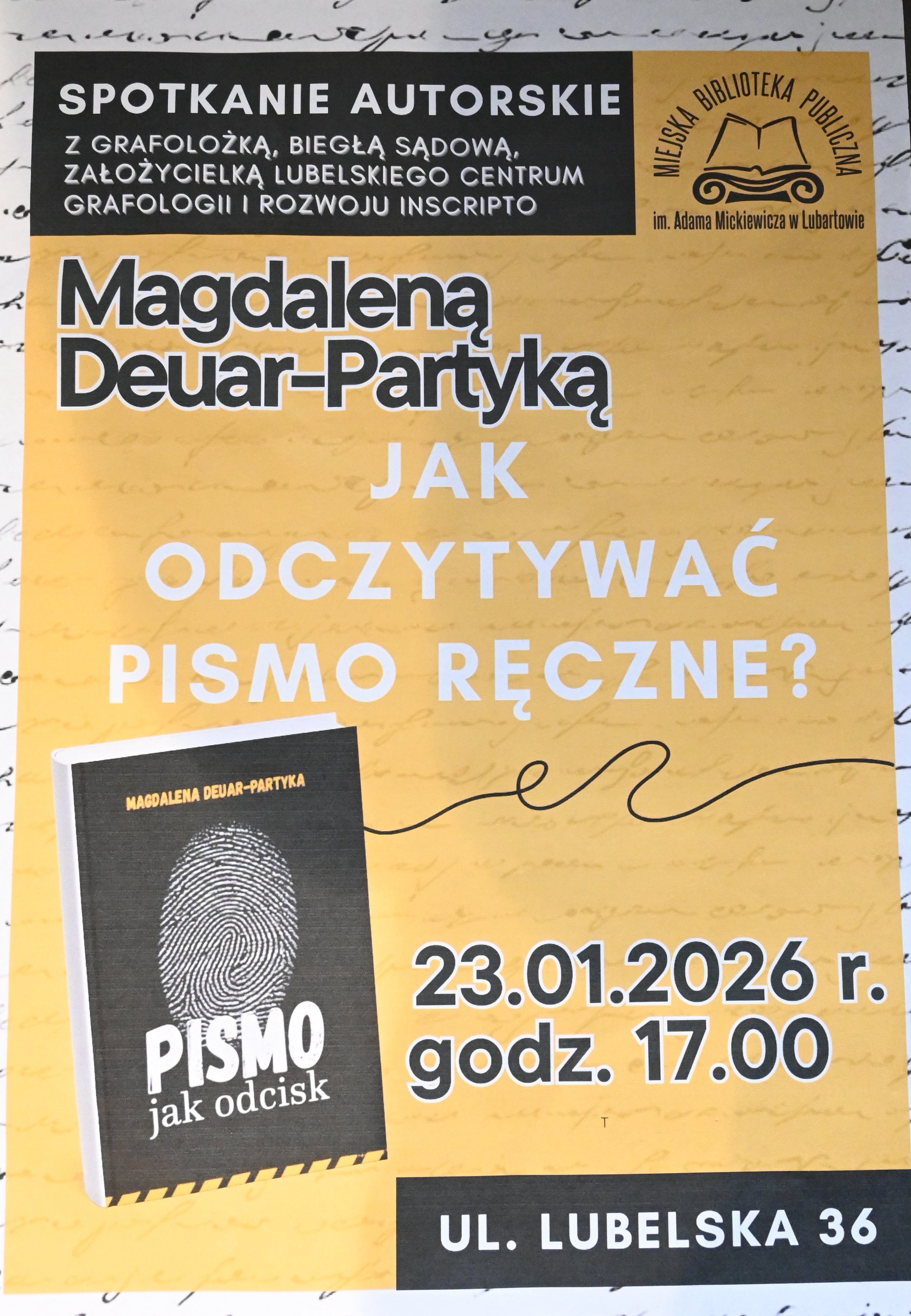 Twoje pismo mówi więcej, niż myślisz – spotkanie z grafolożką Magdaleną Deuar-Partyką