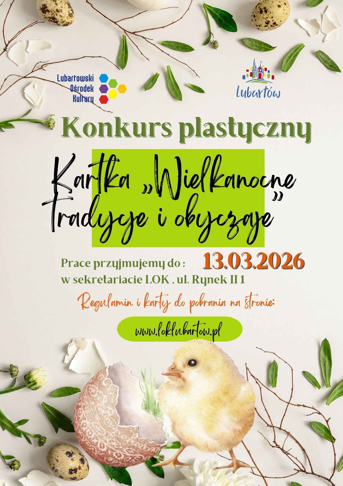 „KARTKA – WIELKANOCNE TRADYCJE I OBYCZAJE”- Lubartowski Ośrodek Kultury zaprasza do udziału w konkursie