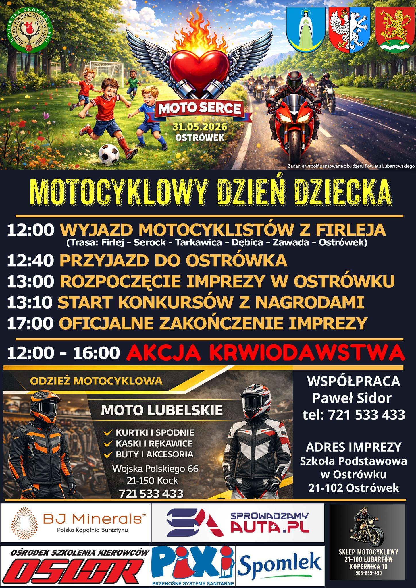 MOTO SERCE I MOTOCYKLOWY DZIEŃ DZIECKA W OSTRÓWKU