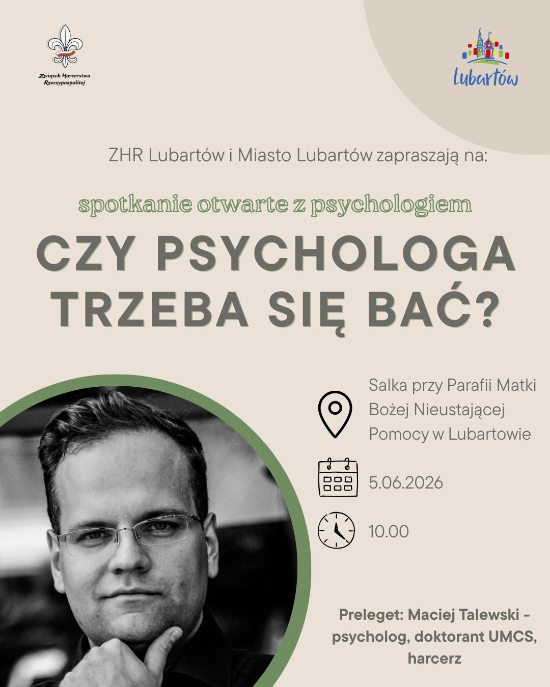 Czy psychologa trzeba się bać? Otwarte spotkanie w Lubartowie