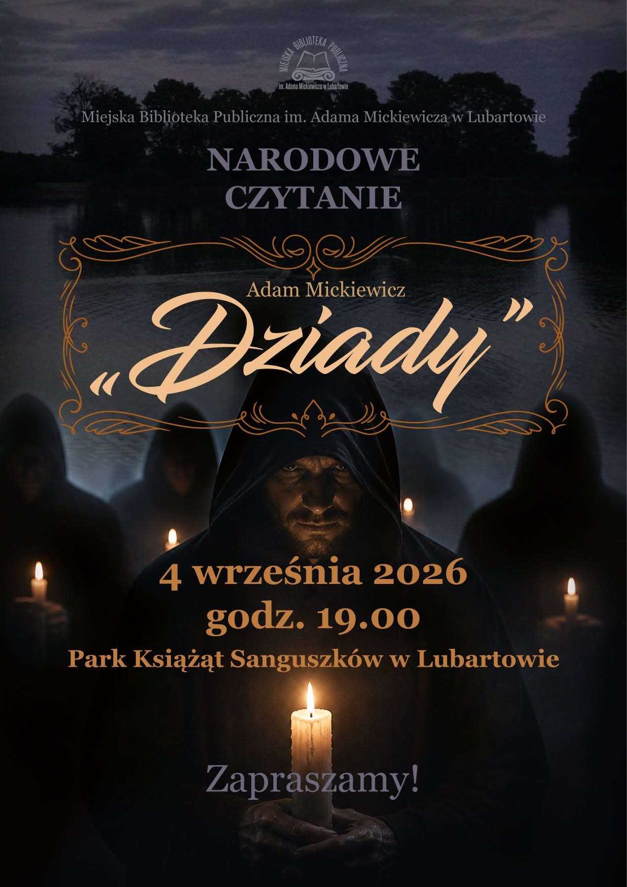 Lubartów czyta „Dziady”. Mickiewicz zabrzmi wieczorem w parku