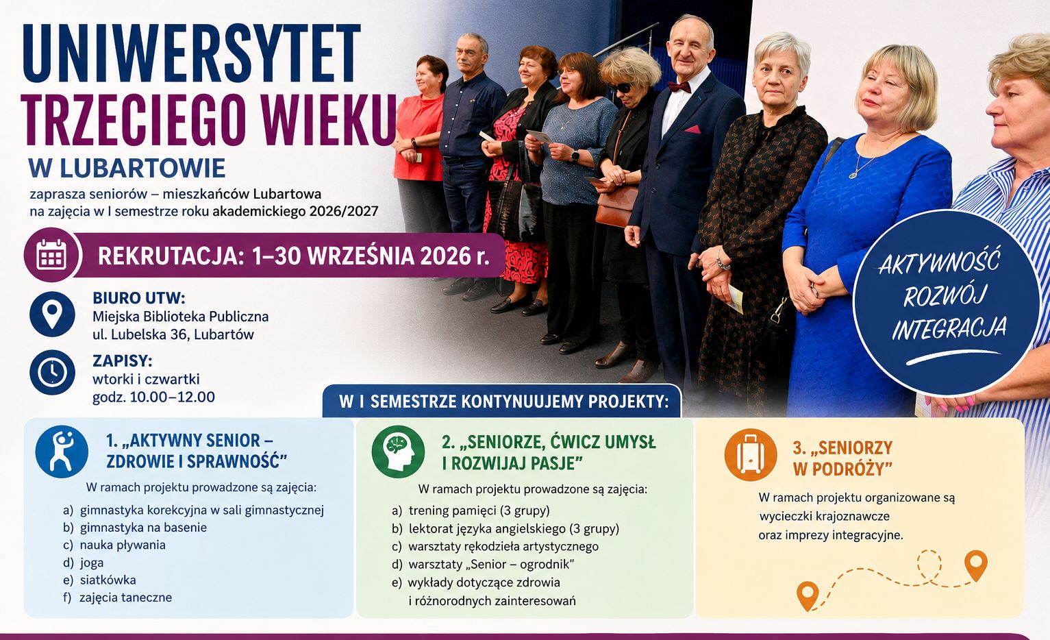 Seniorzy, czas na aktywność. UTW w Lubartowie rozpoczyna rekrutację