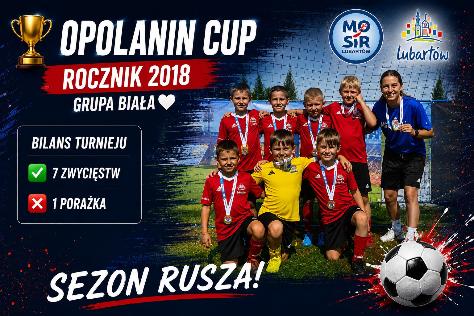 Rocznik 2018 Akademii Piłkarskiej MOSiR Lubartów z udanym występem w Opolanin Cup