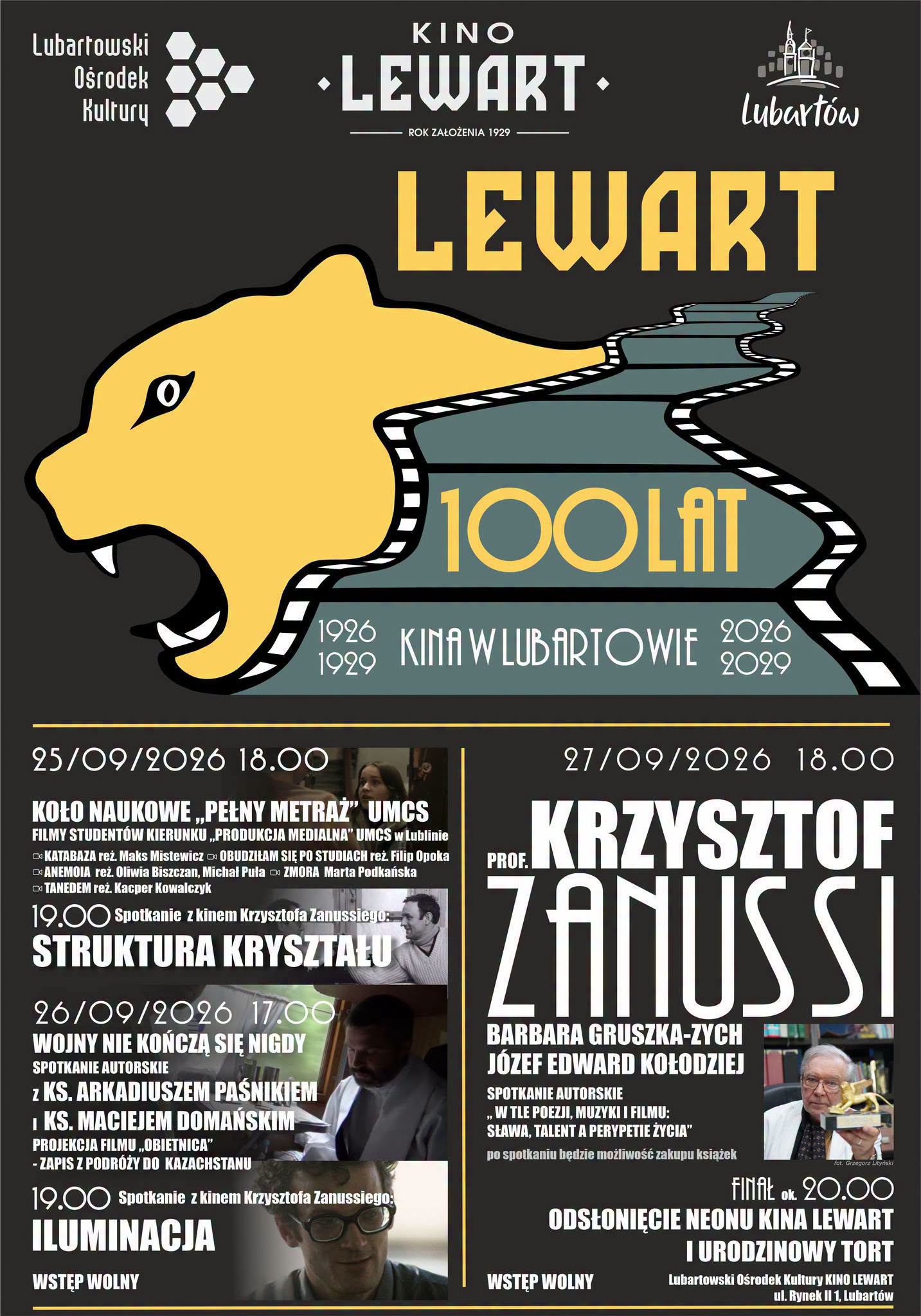 Sto lat kina w Lubartowie. W piątek Kino Lewart rozpoczyna jubileusz z Krzysztofem Zanussim
