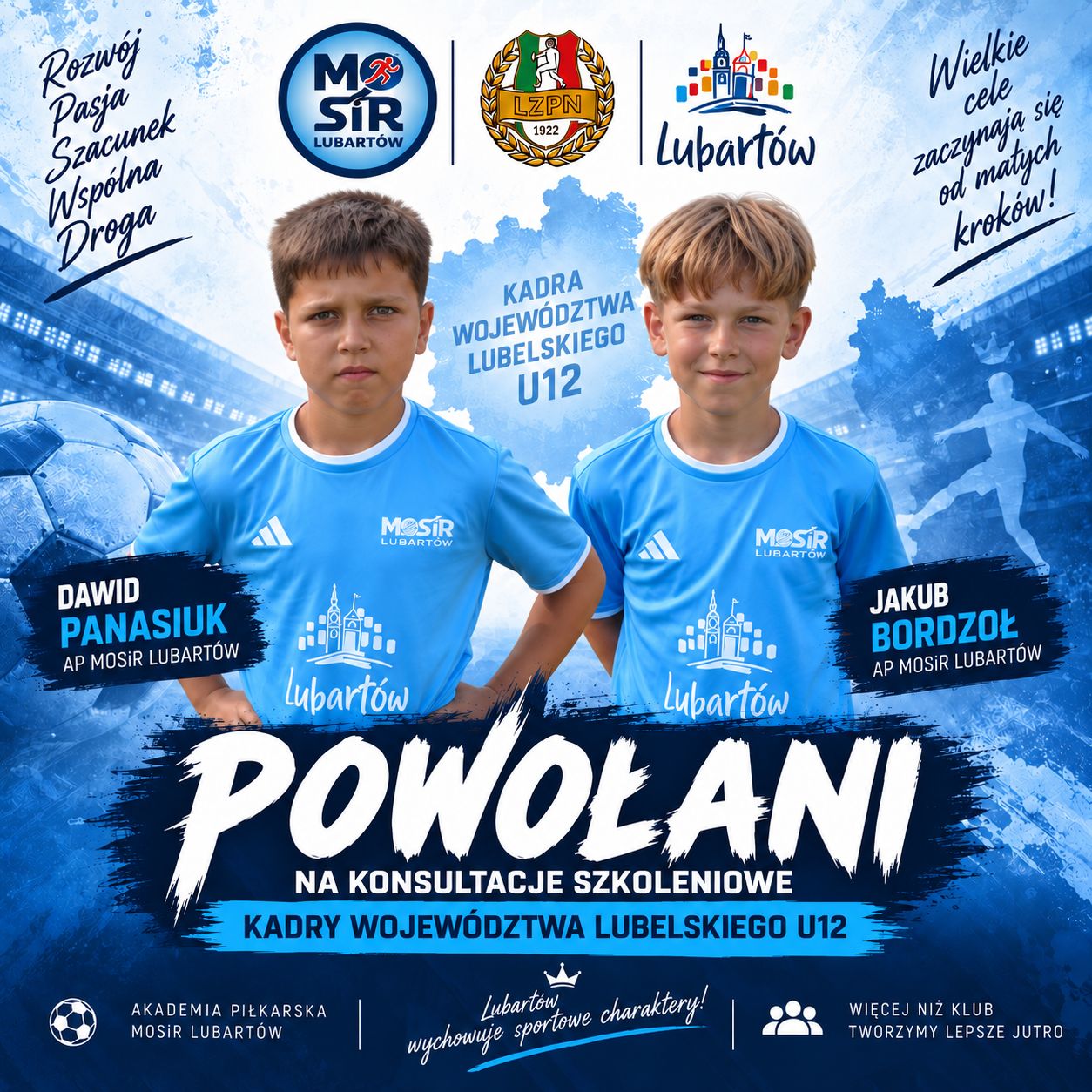 Zawodnicy AP MOSiR Lubartów powołani na konsultację kadry województwa lubelskiego U12
