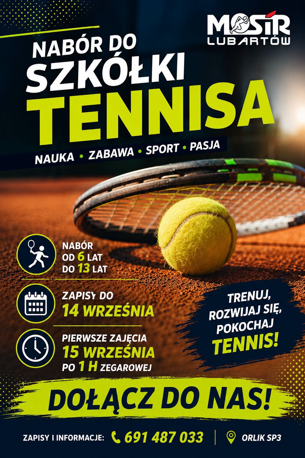 Nabór do szkółki tenisa