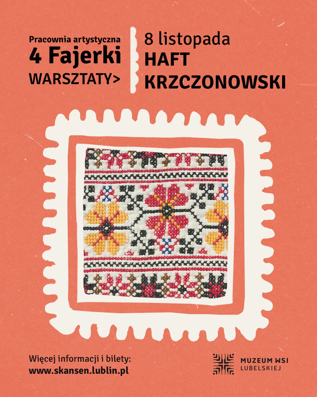 Warsztaty z haftu krzczonowskiego w skansenie