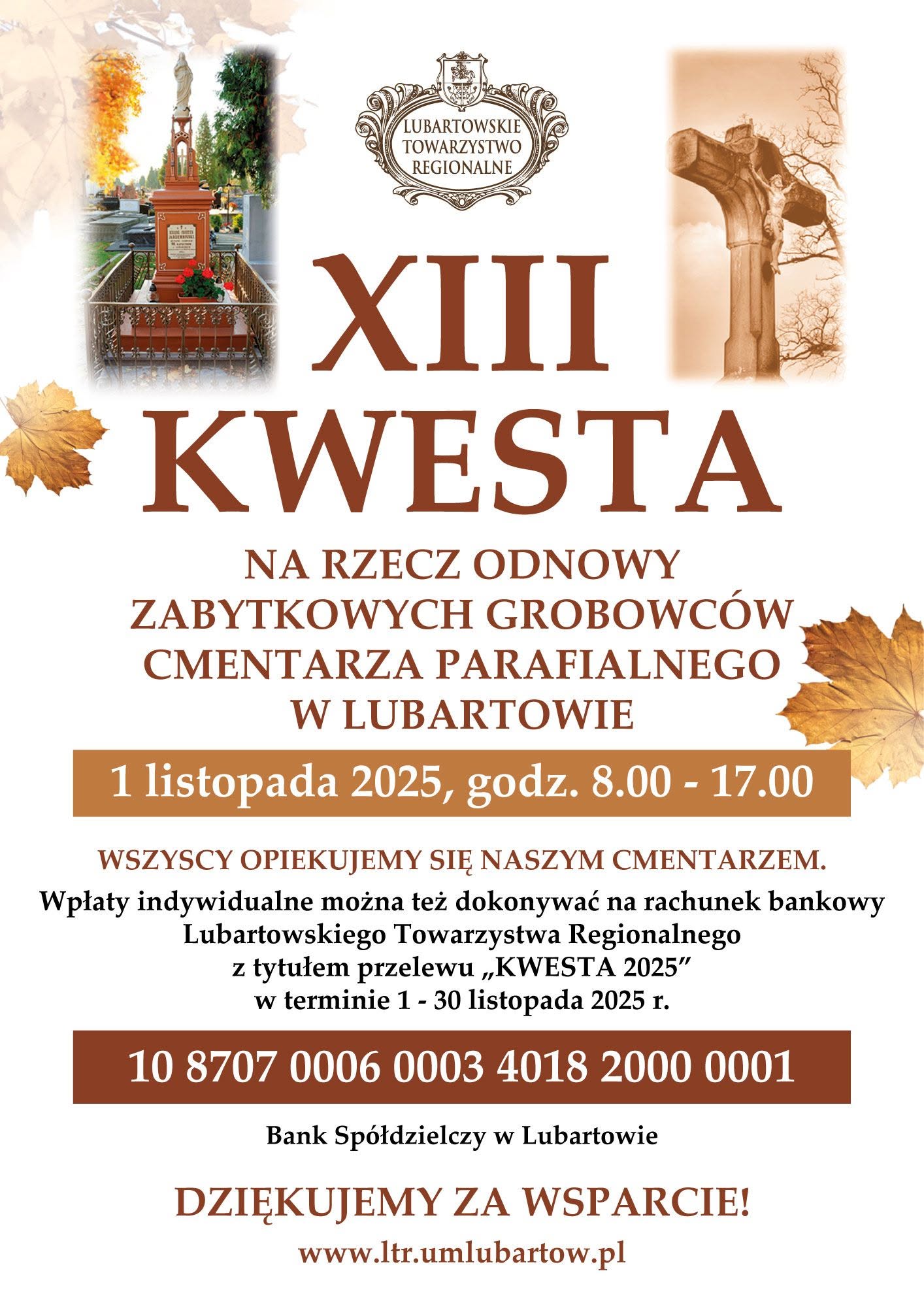 Po raz czternasty będą kwestować na ratowanie zabytkowych nagrobków w Lubartowie